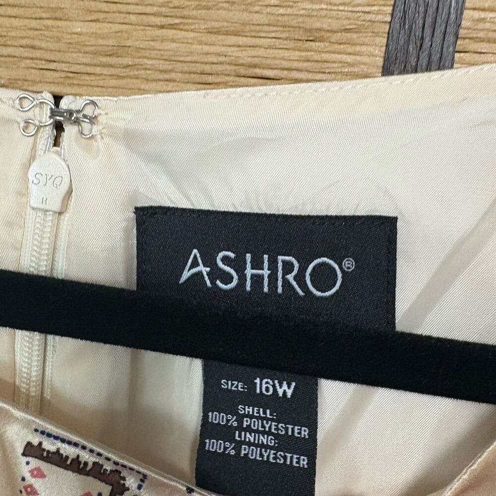 Ashro Tan Tie Waist Dress Size 16 - Picture 7 of 8